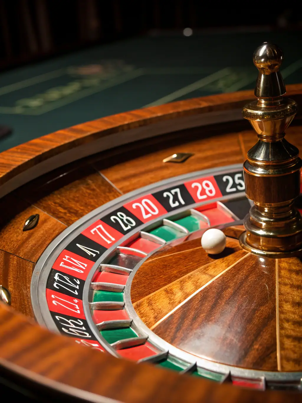 A vibrant image of a roulette wheel spinning with a ball about to land on a number, suitable for a casino gaming blog.